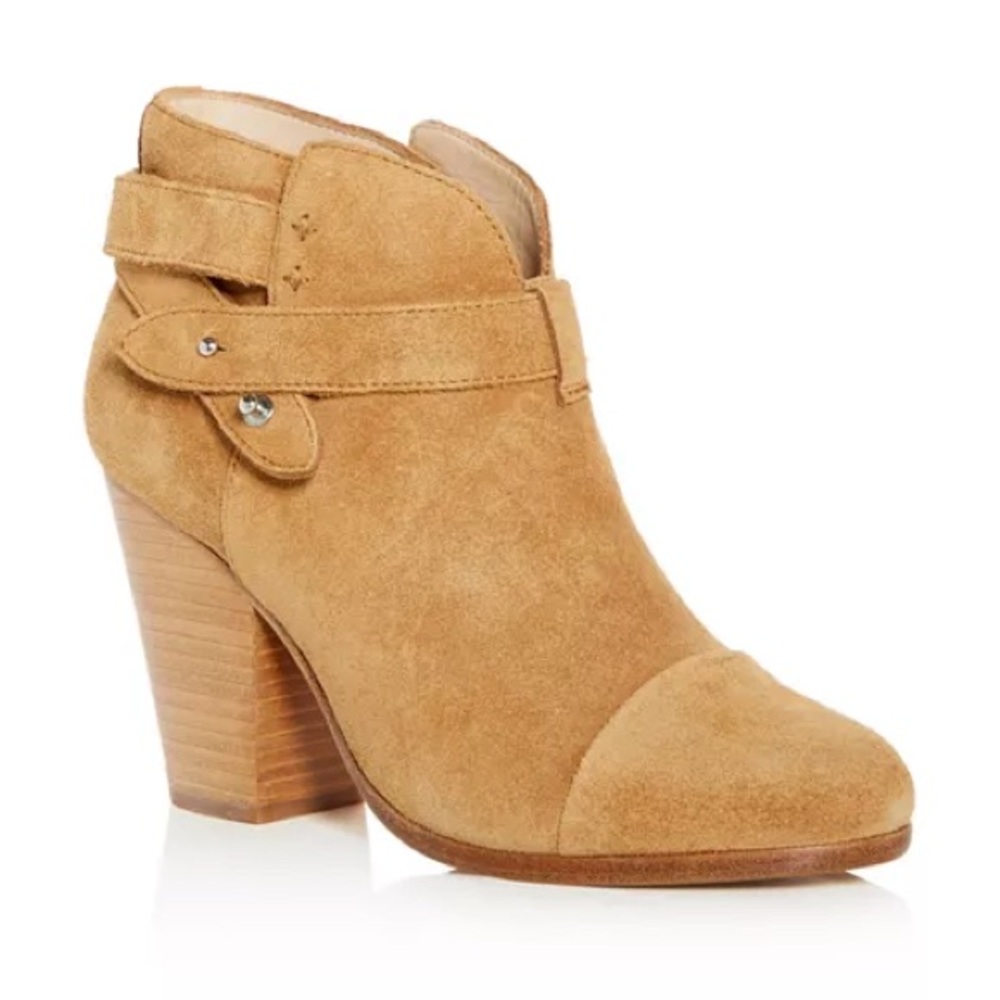 rag & bone Suede Ankle Booties Tan 7.5 High Block Heel Boot